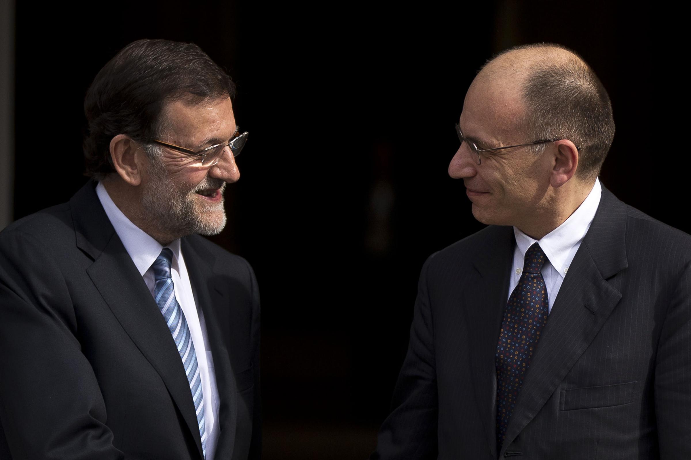 Enrico Letta a Madrid da Mariano Rajoy