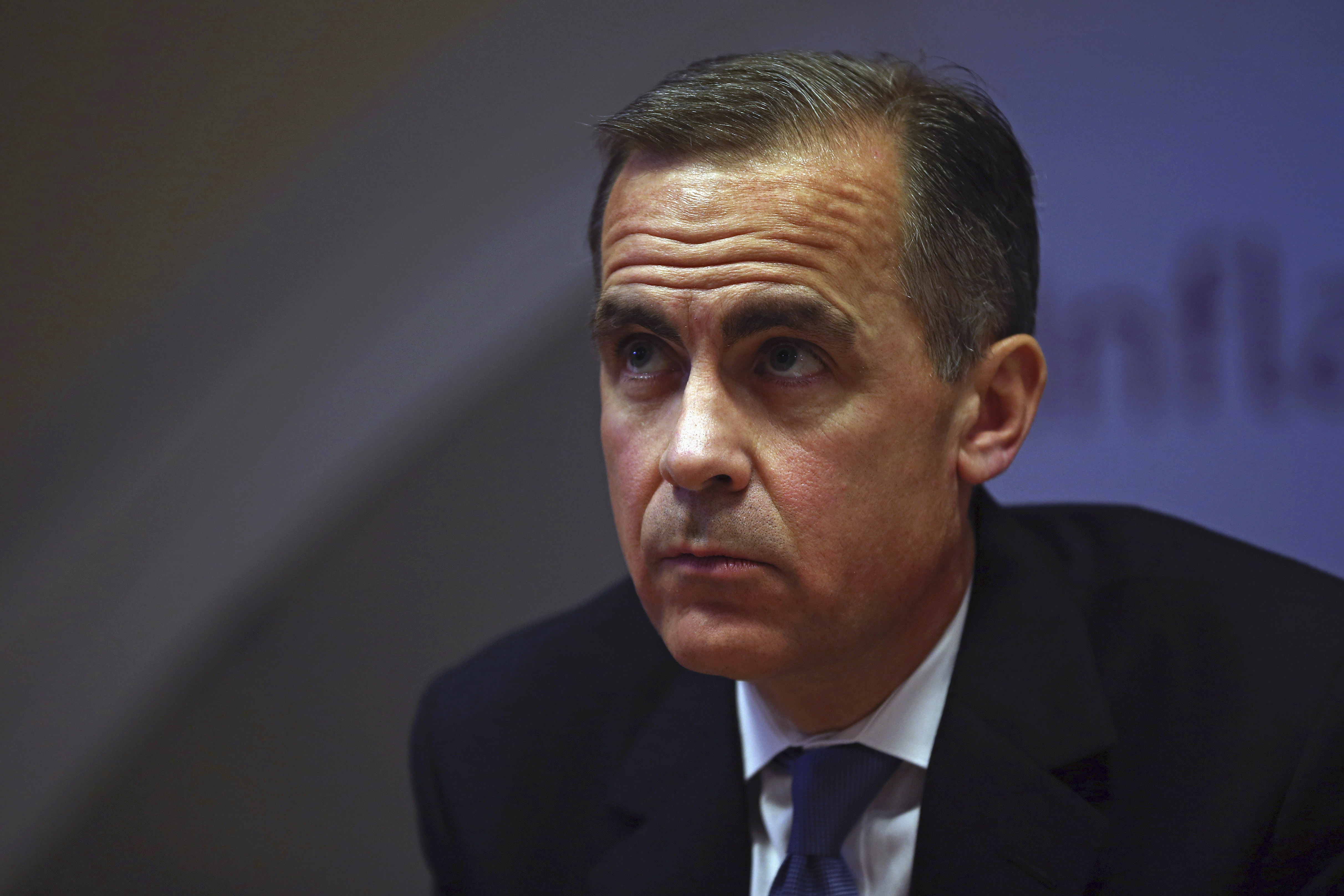 Bank of England governor Mark Carney leads the bank's quarterly inflation report news conference at the Bank of England in London