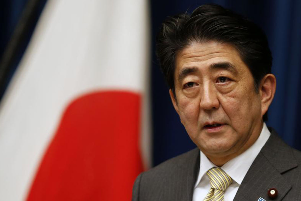 Japan's PM Abe speaks during a news conference at his official residence in Tokyo